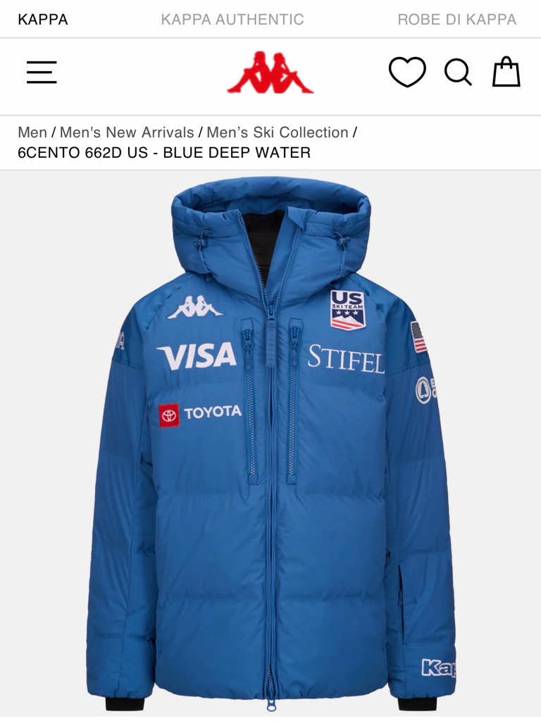 Kappa Us Ski Team 6cento Men's Blue Ski Puffer Jacket